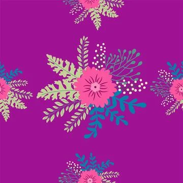 Vintage Decorative seamless pattern in classic style with small flowers, dits Stock Illustration