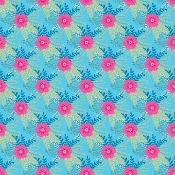 Vintage Decorative seamless pattern in classic style with small flowers, dits Stock Illustration