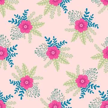 Vintage Decorative seamless pattern in classic style with small flowers, dits Stock Illustration