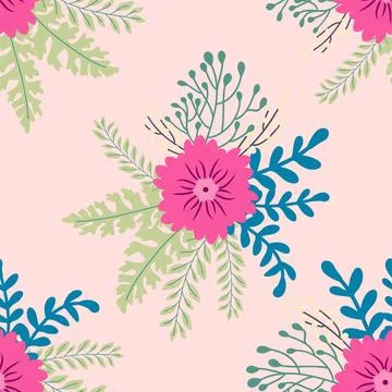 Vintage Decorative seamless pattern in classic style with small flowers, dits Stock Illustration