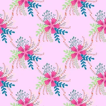 Vintage Decorative seamless pattern in classic style with small flowers, di.. Stock Illustration