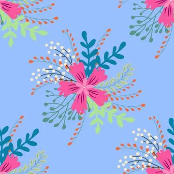 Vintage Decorative seamless pattern in classic style with small flowers, di.. Stock Illustration