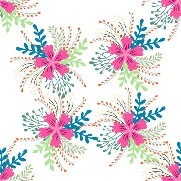 Vintage Decorative seamless pattern in classic style with small flowers, di.. Stock Illustration