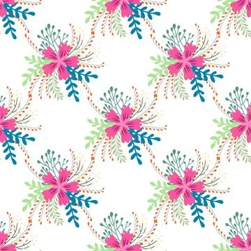 Vintage Decorative seamless pattern in classic style with small flowers, dits Stock Illustration