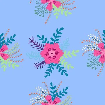 Vintage Decorative seamless pattern in classic style with small flowers, dits Stock Illustration