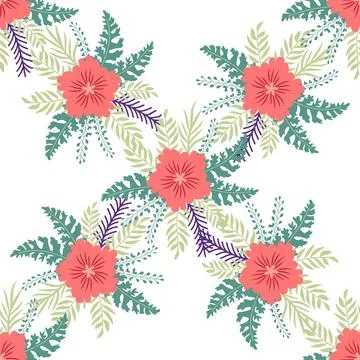 Vintage Decorative seamless pattern in classic style with small flowers, dits Stock Illustration