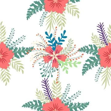 Vintage Decorative seamless pattern in classic style with small flowers, dits Stock Illustration