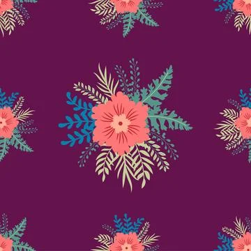 Vintage Decorative seamless pattern in classic style with small flowers, di.. Stock Illustration