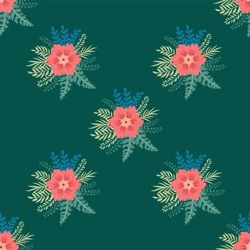 Vintage Decorative seamless pattern in classic style with small flowers, di.. Stock Illustration