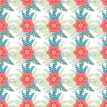 Vintage Decorative seamless pattern in classic style with small flowers, di.. Stock Illustration