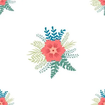 Vintage Decorative seamless pattern in classic style with small flowers, di.. Stock Illustration