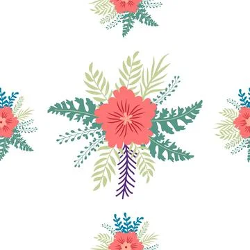 Vintage Decorative seamless pattern in classic style with small flowers, di.. Stock Illustration
