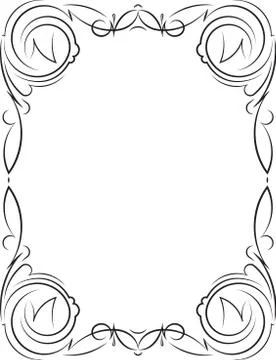 Vintage decorative vector frame. Black and white illustration. イラスト素材