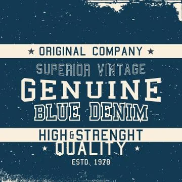 Vintage deim label Stock Illustration