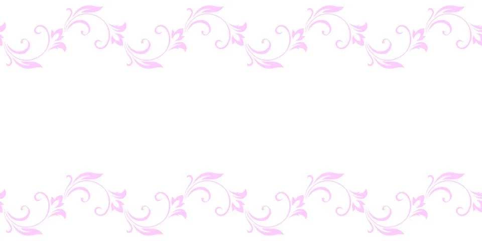 Vintage delicate frame, border of stylized leaves, flowers and curls in pink  Stock Illustration
