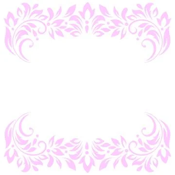 Vintage delicate frame, border of stylized leaves, flowers and curls in pin.. Stock Illustration