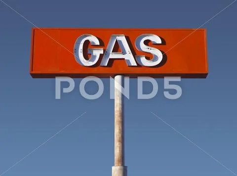 Vintage desert neon gas sign Stock Photos