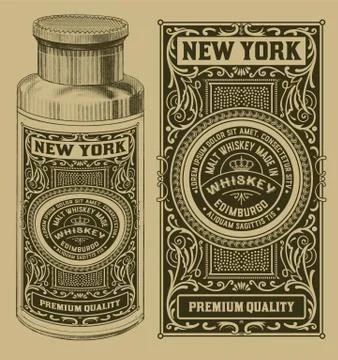 Vintage design with bottle Stock Illustration