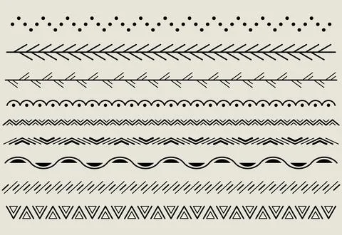 Vintage design elements. Hand drawn dividers. Vector calligraphic lines. Page Stock Illustration