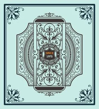 Vintage design with frame. Stock Illustration