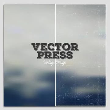 Vintage design vector press template. Summer time poster. Blurred mesh Stock Illustration