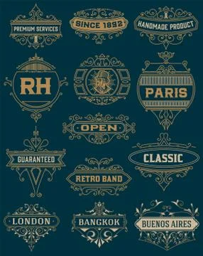 Vintage Designs. vector template. Stock Illustration