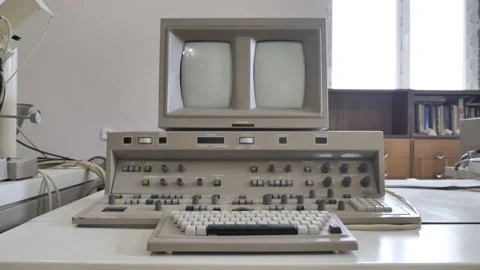 Vintage Desktop Computer. Retro PC Stock Footage 157992314