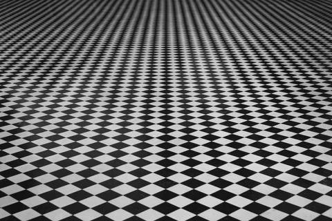 Vintage diamond pattern tile floor Foto stock