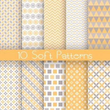 Vintage different vector seamless patterns (tiling) Stock Illustration