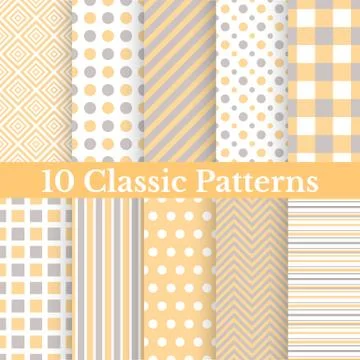 Vintage different vector seamless patterns Stock Illustration