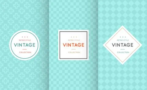Vintage different vector seamless patterns Stock Illustration