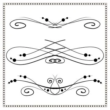 Vintage divider set 1. Illustrazione stock