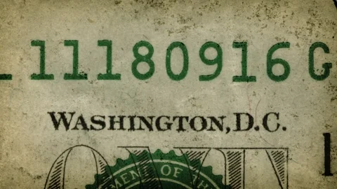 Vintage Dollar Bill Close Up Texture Animation Stock Footage 125040928