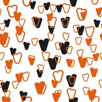 Vintage doodle seamless pattern with hearts. Cute repeating background. Vector 스톡 일러스트