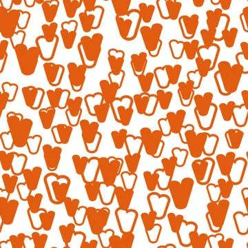 Vintage doodle seamless pattern with hearts. Cute repeating background. Vector 스톡 일러스트