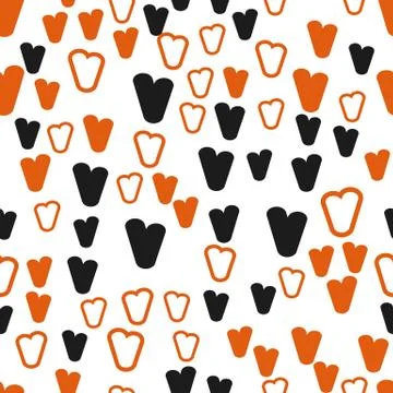 Vintage doodle seamless pattern with hearts. Cute repeating background. Vector イラスト素材