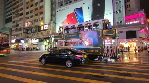 Vintage double-decker tram. Video stock 155497360