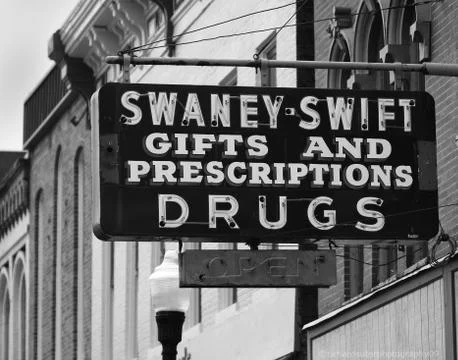 Vintage drug store sign Stock Photos