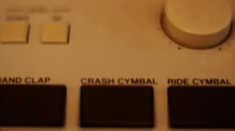 Vintage Drum Machine Buttons Stock Footage 37325605