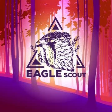 Vintage eagle labels. Retro vector design graphic element, emblem, logo Stock Illustration