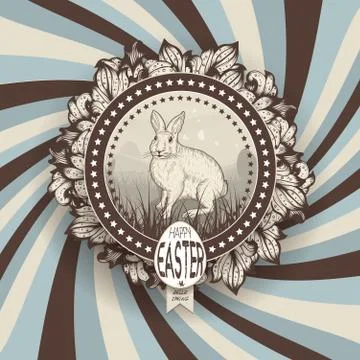 Vintage Easter Card Stock Illustration