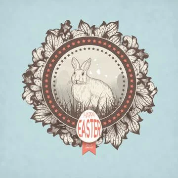 Vintage Easter Card Stock Illustration