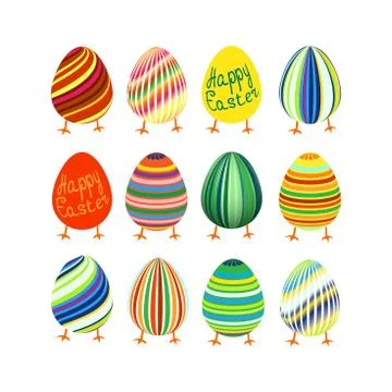 Vintage easter egg design set. Happy Easter Stock Illustration