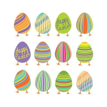 Vintage easter egg design set. Happy Easter Stock Illustration