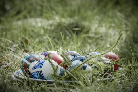 Vintage easter eggs Stock Photos