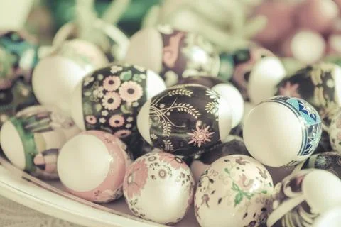 Vintage easter eggs Stock Photos
