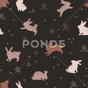 Vintage Easter seamless pattern design with rabbit イラスト素材