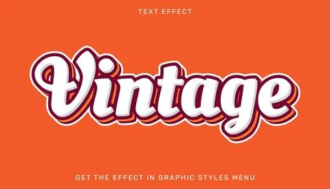 Vintage editable text effect in 3d style Illustration