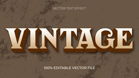 Vintage Editable Text Effect Design Template with brown color theme Stock Illustration