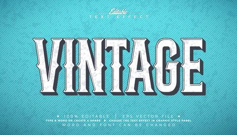 Vintage Editable Text Effect Graphic Style with Retro 3d Typography Letteri.. Stock Illustration